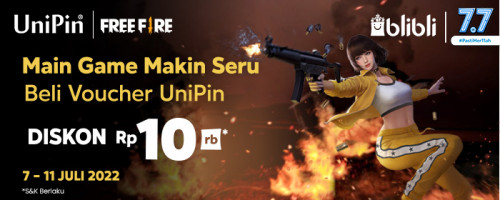 Main Game Makin Seru dengan Voucher UniPin - Promo Diskon Rp 10.000 di 7.7 Blibli